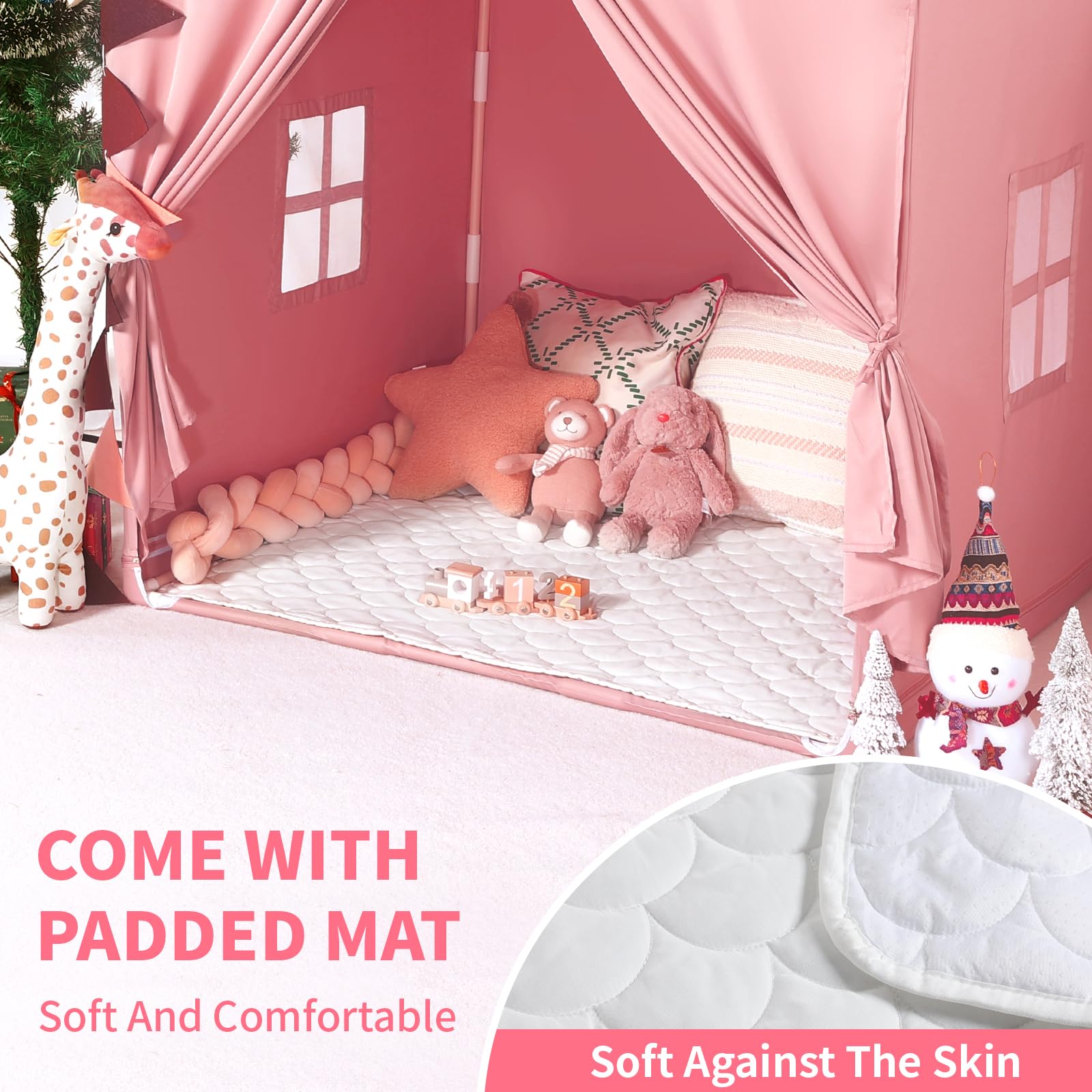 Kinderzelt für Spielzelt Kinder Indoor: Rosa Zelt Kinder Kinderzimmer - Spielzelte mit Fenster - Zelt für KindGeschenk für Mädchen und Jungen (Rosa)