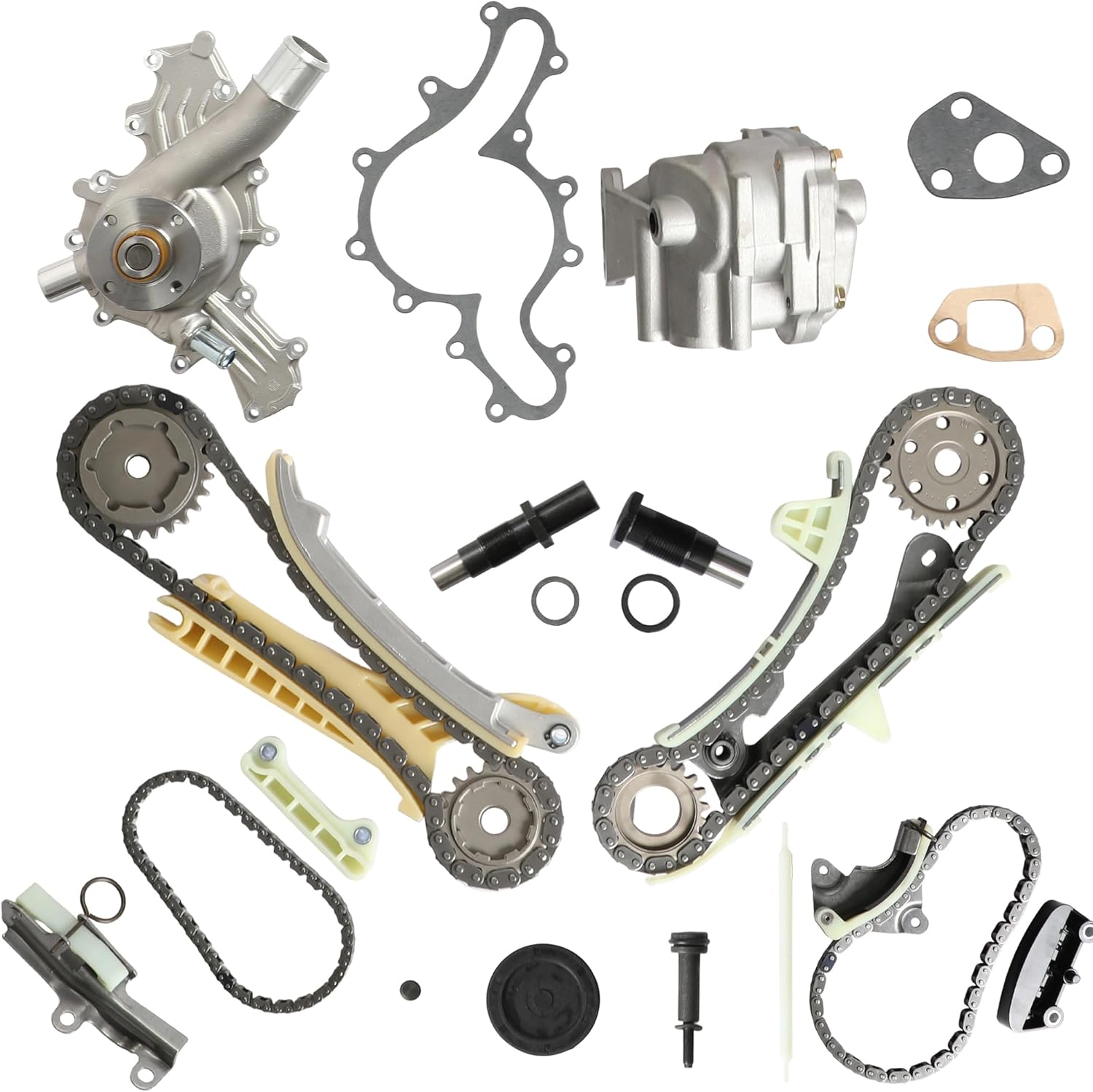 Engine Timing Chain Kit Oil Pump & Water Pump Set Fit For Ford Mercury Mazda Explorer 97-10 Explorer Sport Trac Ranger B4000 01-10 Mountaineer 98-10 SOHC 6Cyl 4.0L TK428 AW4108 M128