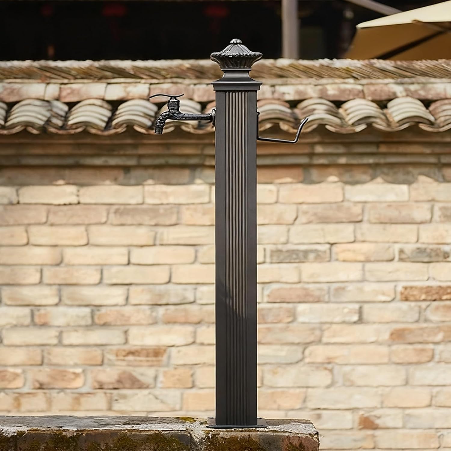 Outdoor Vertical Square Garden Water Column Freeze Proof Outdoor Faucet with Double Faucet for Garden Farm Pasture Backyard Irrigation Washing(B,High-end)