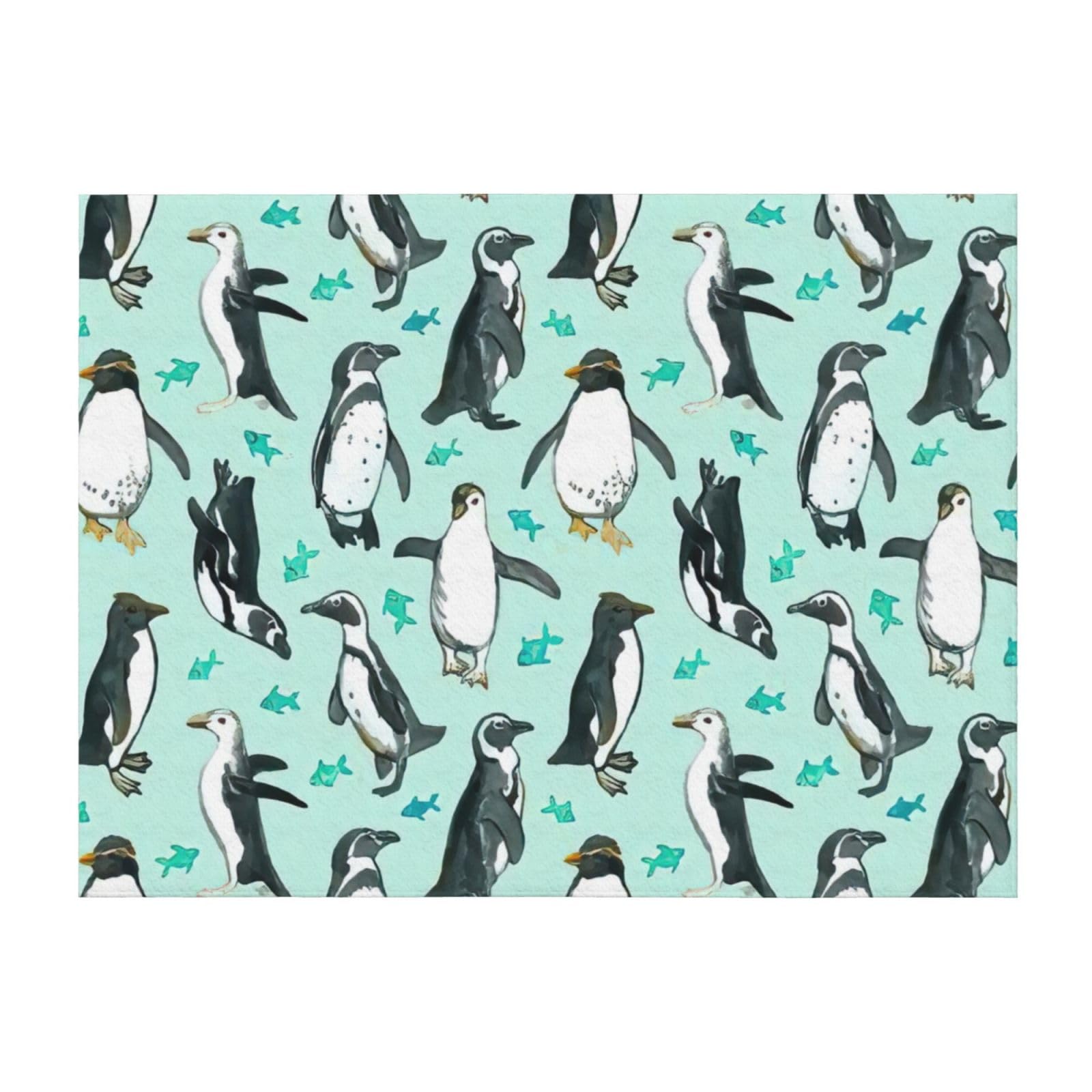 Couverture de lit EdWal en microfibre imprimé pingouins pour un confort quotidien