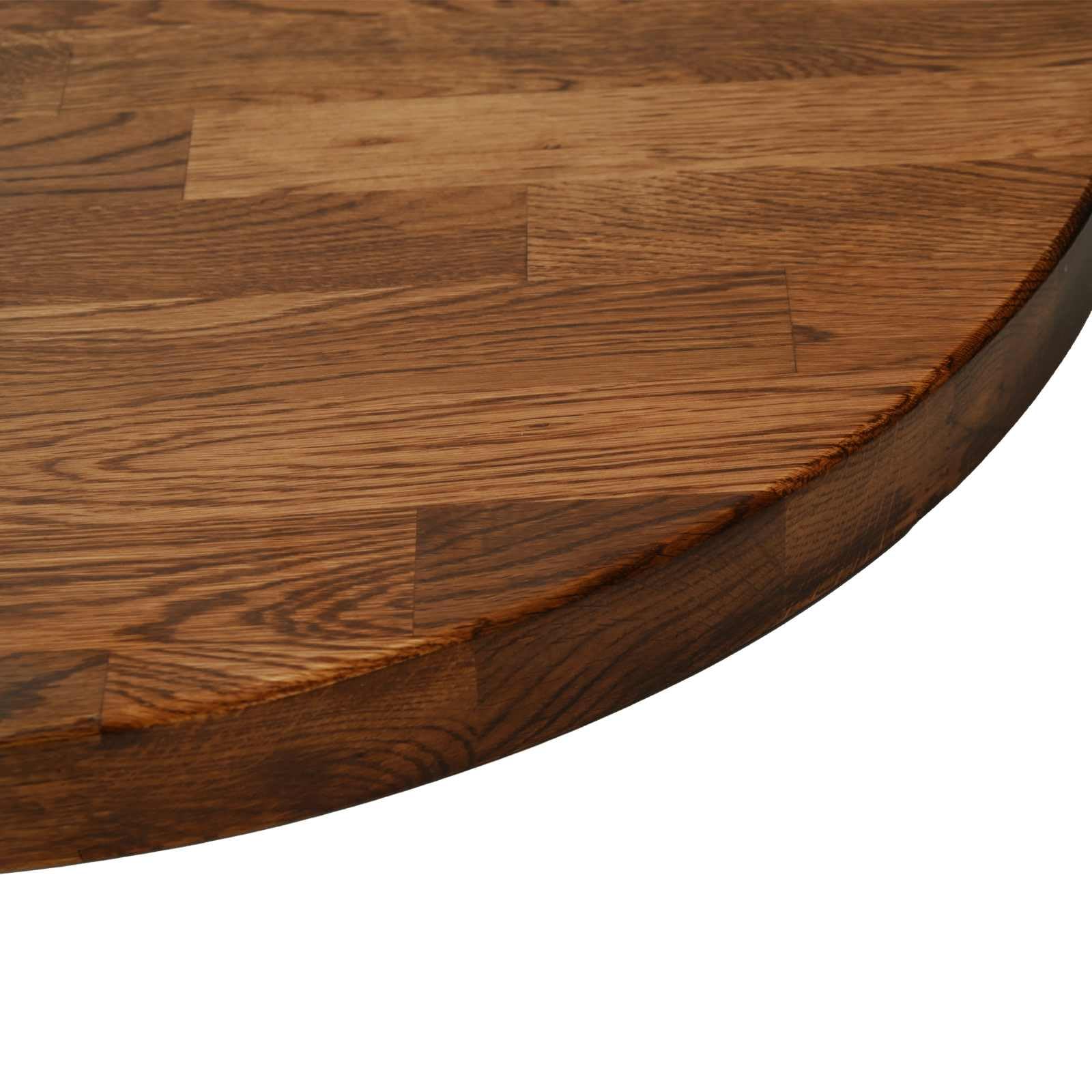 Hothingwell Runder Tisch aus massiver Eiche, hellbraun, Ø 60 cm, wendbares Design für Küche, Wohnzimmer oder Esszimmer, saubere und robuste Platte, pflegeleicht mit einem feuchten Tuch