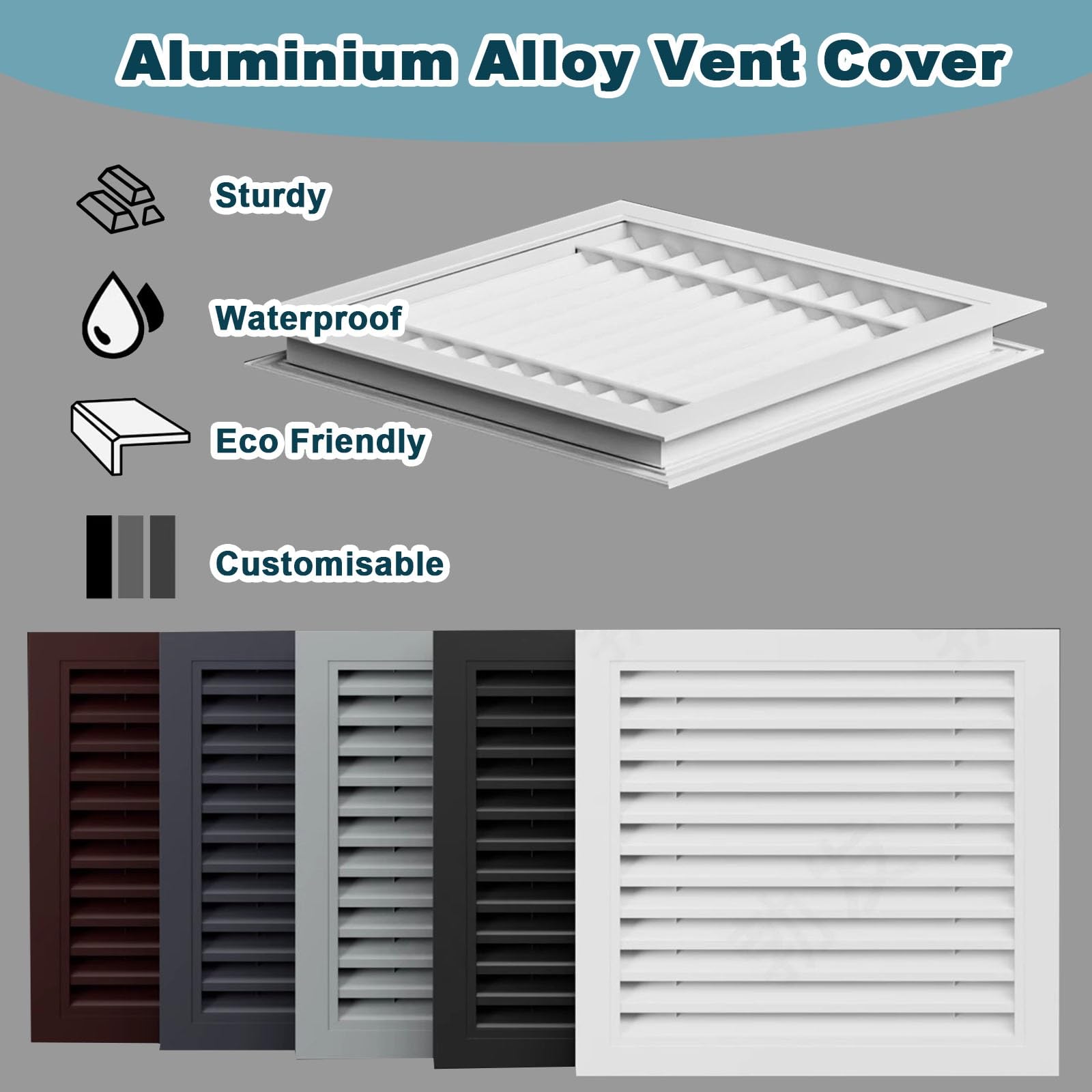 Tapa de ventilación, Rejilla de ventilación HVAC de Doble Cara con Filtro de Retorno de Aire, Cubierta de Panel de Acceso, 55 x 50 cm (22" x 20") - Ideal para el Control del Flujo de Aire y