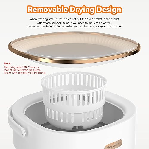 Miniatura 4 de Portable Washing Machine, Folding 16L Mini Washer and Spin-Dryer With Hanger, Large Capacity Small Compact Laundry Machine of Underwear, Baby