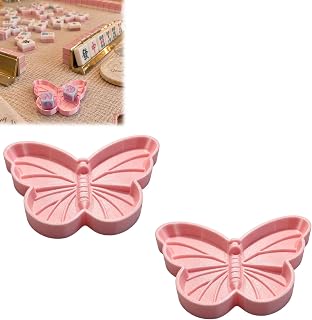 Mahjong Dice Holder Butterfly Dish, Decorative for Mahjong(2Pcs), Pink | Butterfly Style Mahjong Dice Holder, Compact Table Accessory, Decorative Game Night Decor, Unique Gift For Mahjong Players
