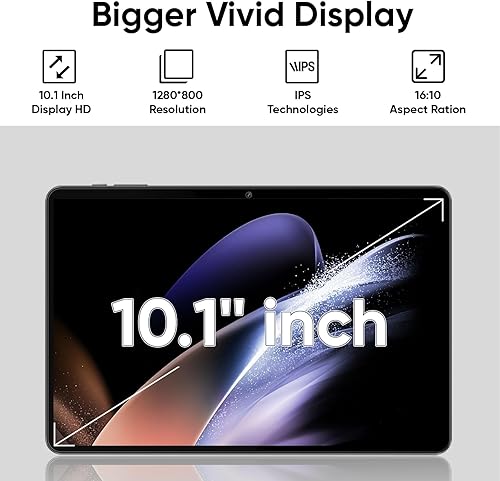 Miniatura 5 de Tableta 10 pulgadas Android 15 Tabletas, 3GB RAM 64GB ROM 1TB Expand, procesador Quad-Core, pantalla táctil LCD 1280x800, WiFi 5, cámara dual,