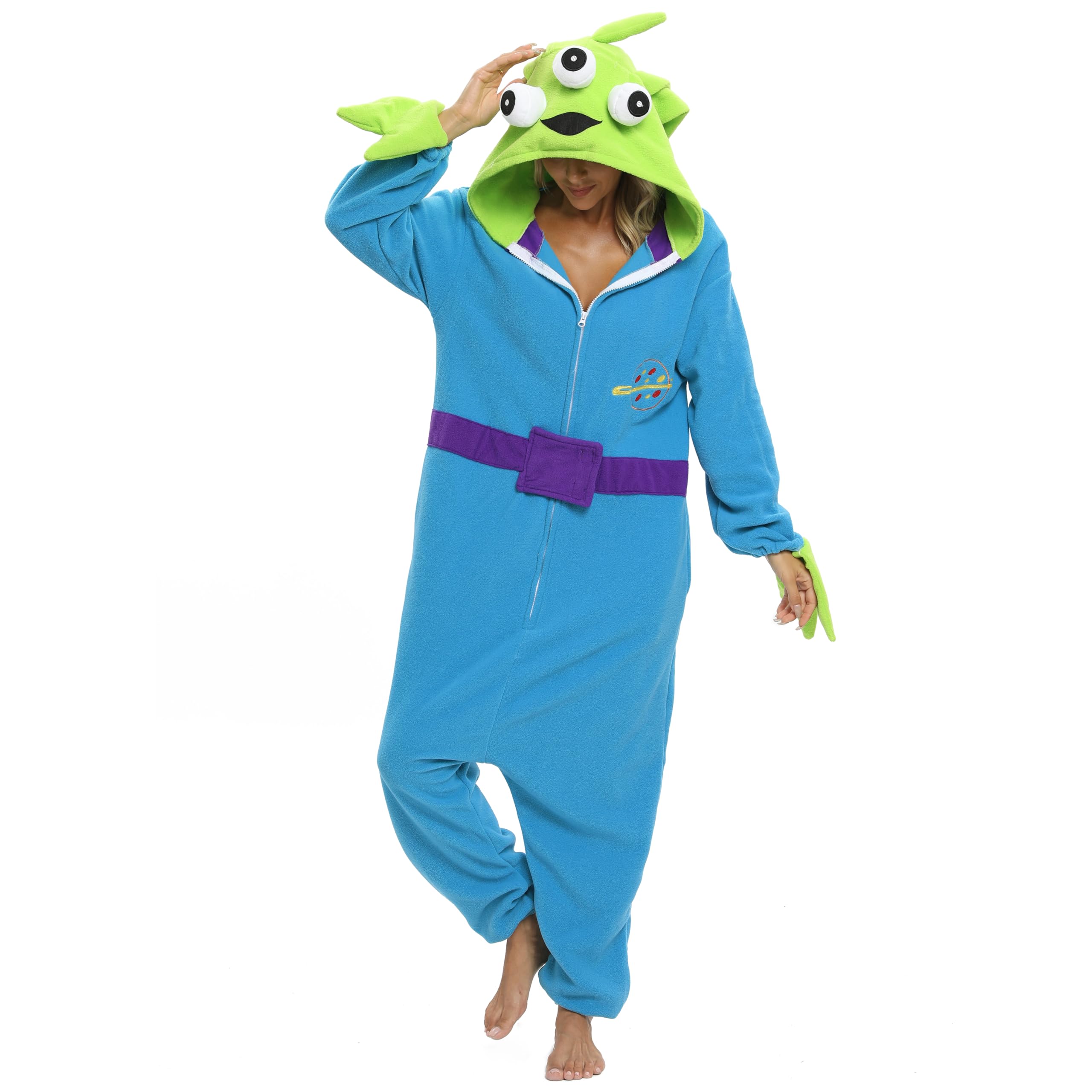 NAITOKE Disfraz de animal para adultos, disfraz de Halloween, pijama de una pieza para mujeres, hombres y adolescentes