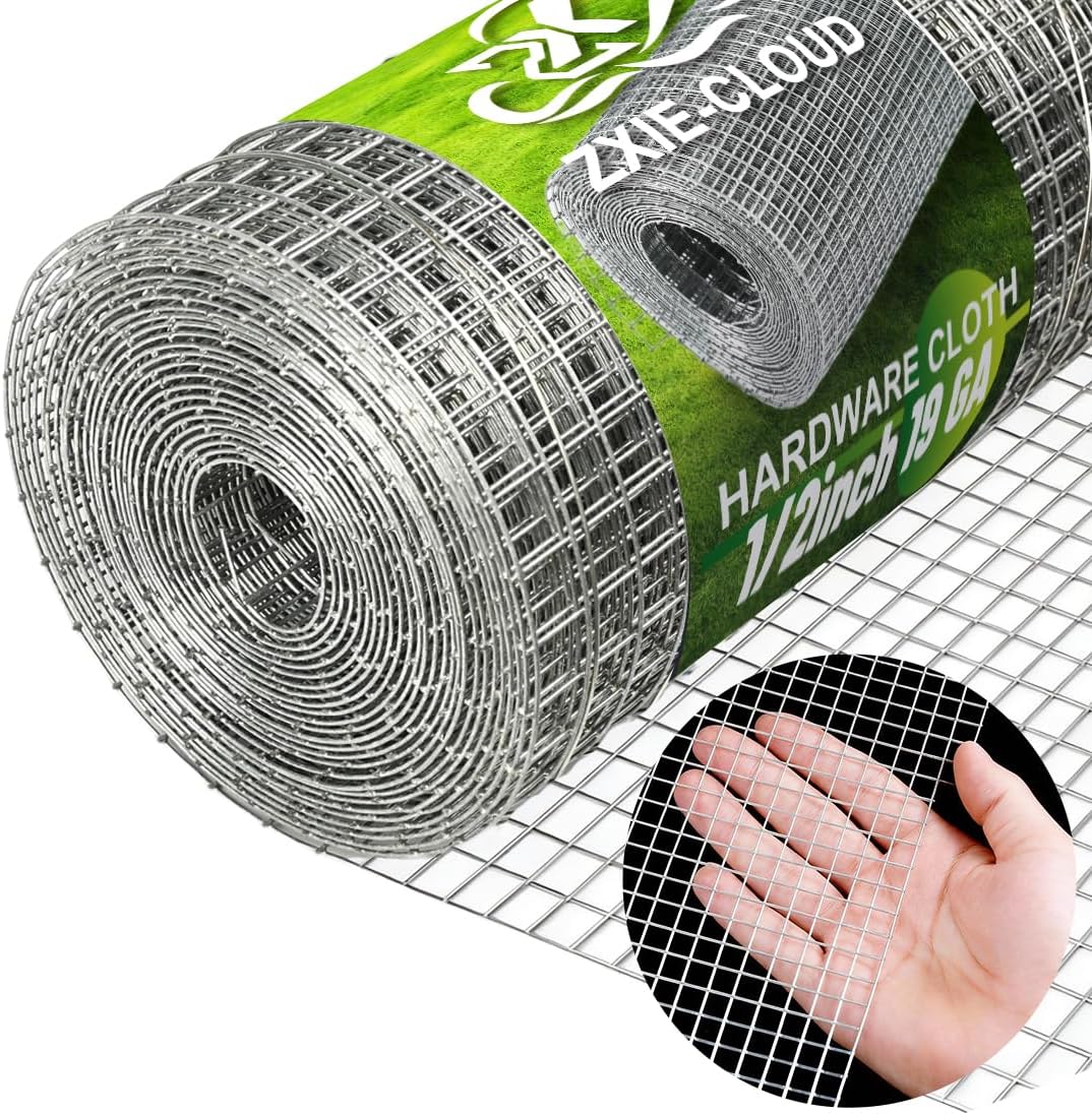 Chicken Wire Fence,Wire mesh roll,Hardware Cloth 1/4 Inch 16inx30ft (23 GA) Hot Dipped Galvanized Welded Wire Metal Roll Mesh,for Poultry/Livestock Enclosures, Garden Fencing