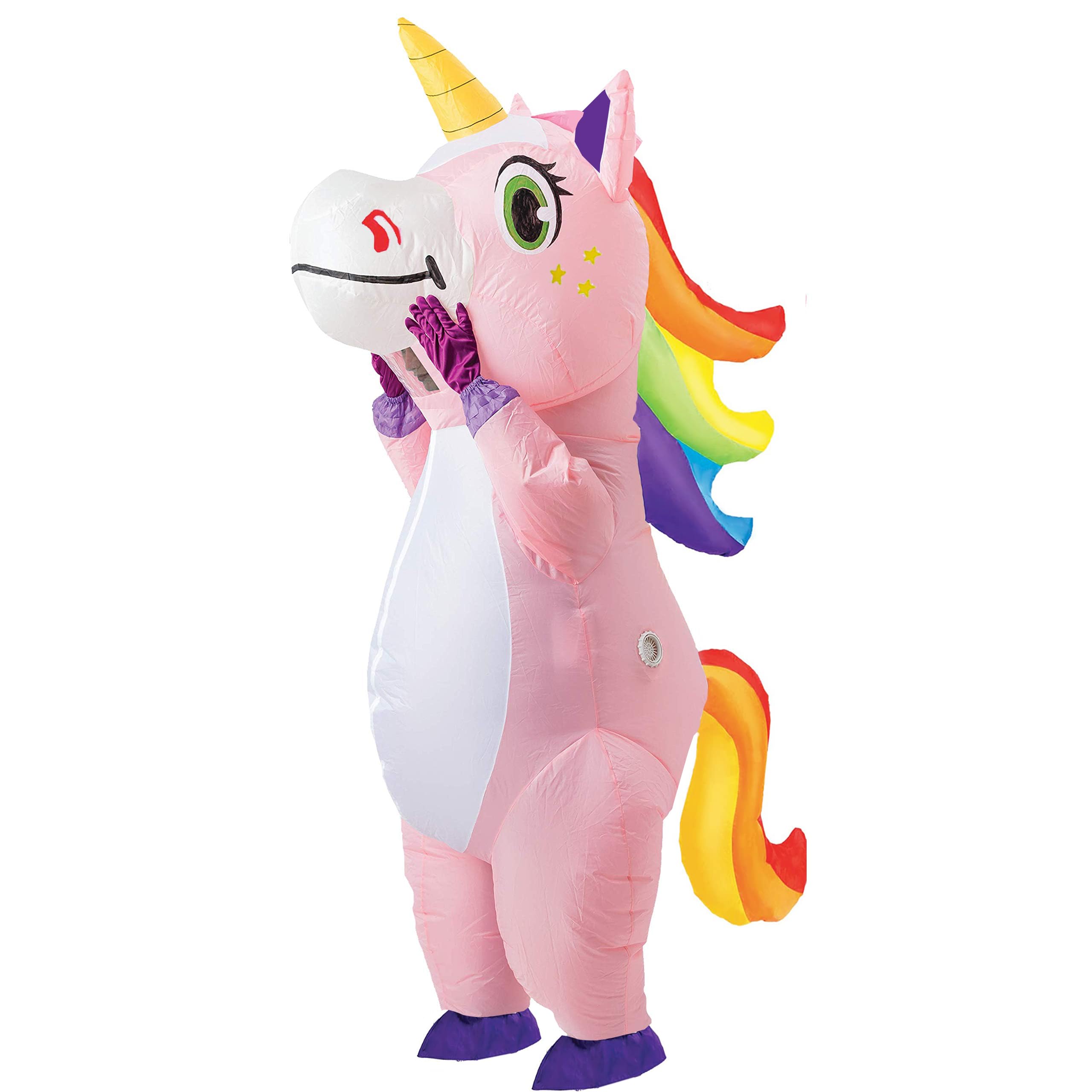 Disfraz inflable de cuerpo entero de unicornio de aire para Halloween, tamaño adulto