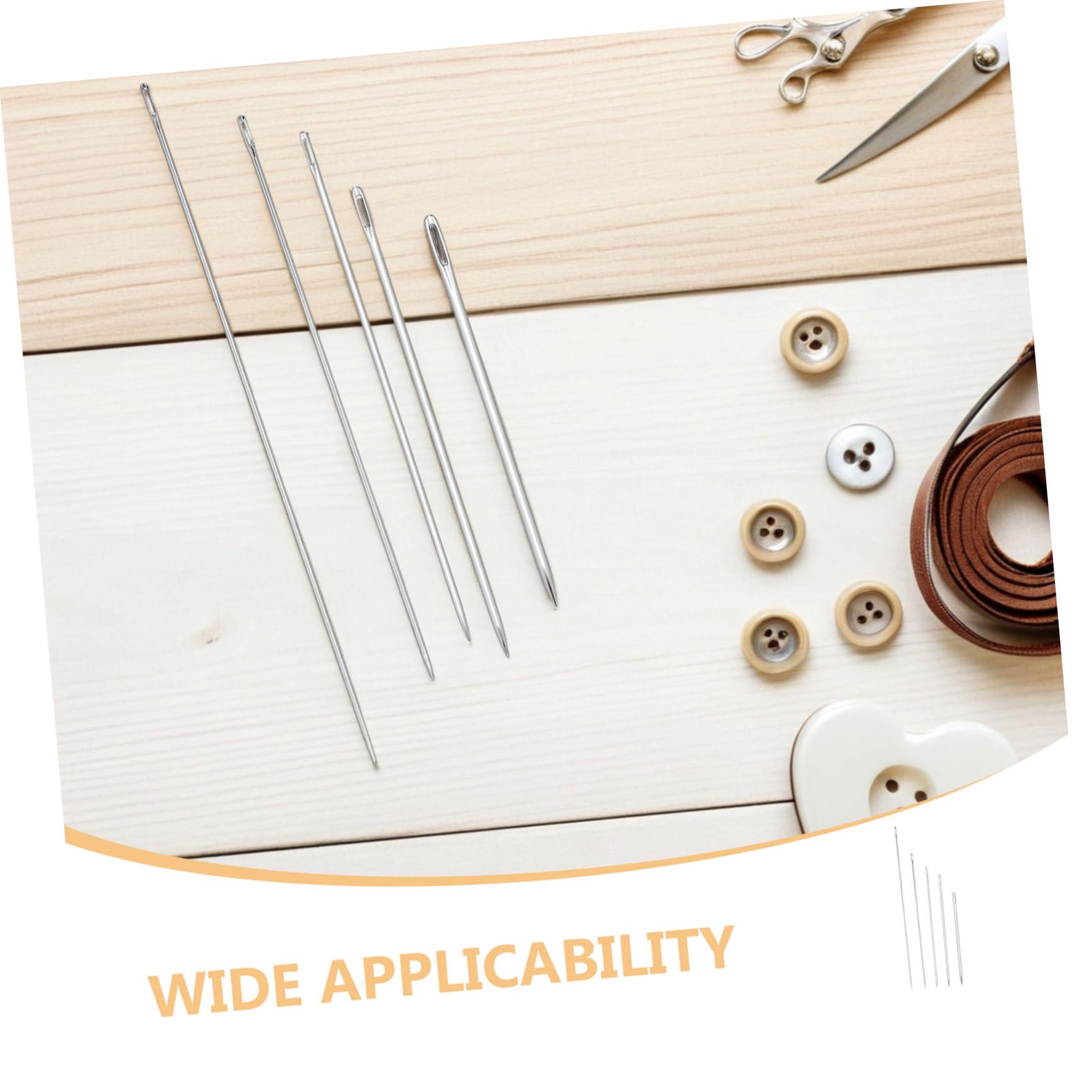 Mipcase 25piezas Aguja de Coser Mano Extra Larga Juego de Agujas para Acolchado y Telas Gruesas Reparación de Manualidades Grande Unidades