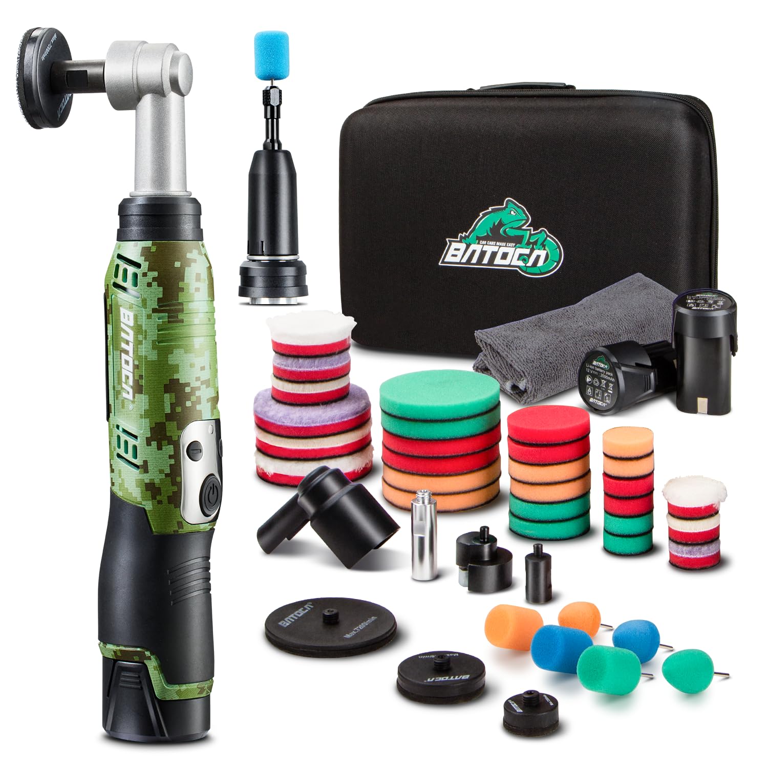 BATOCA 2026 S6 Mini Cordless Polisher 2 Heads for Motorcycles Detailing Kit