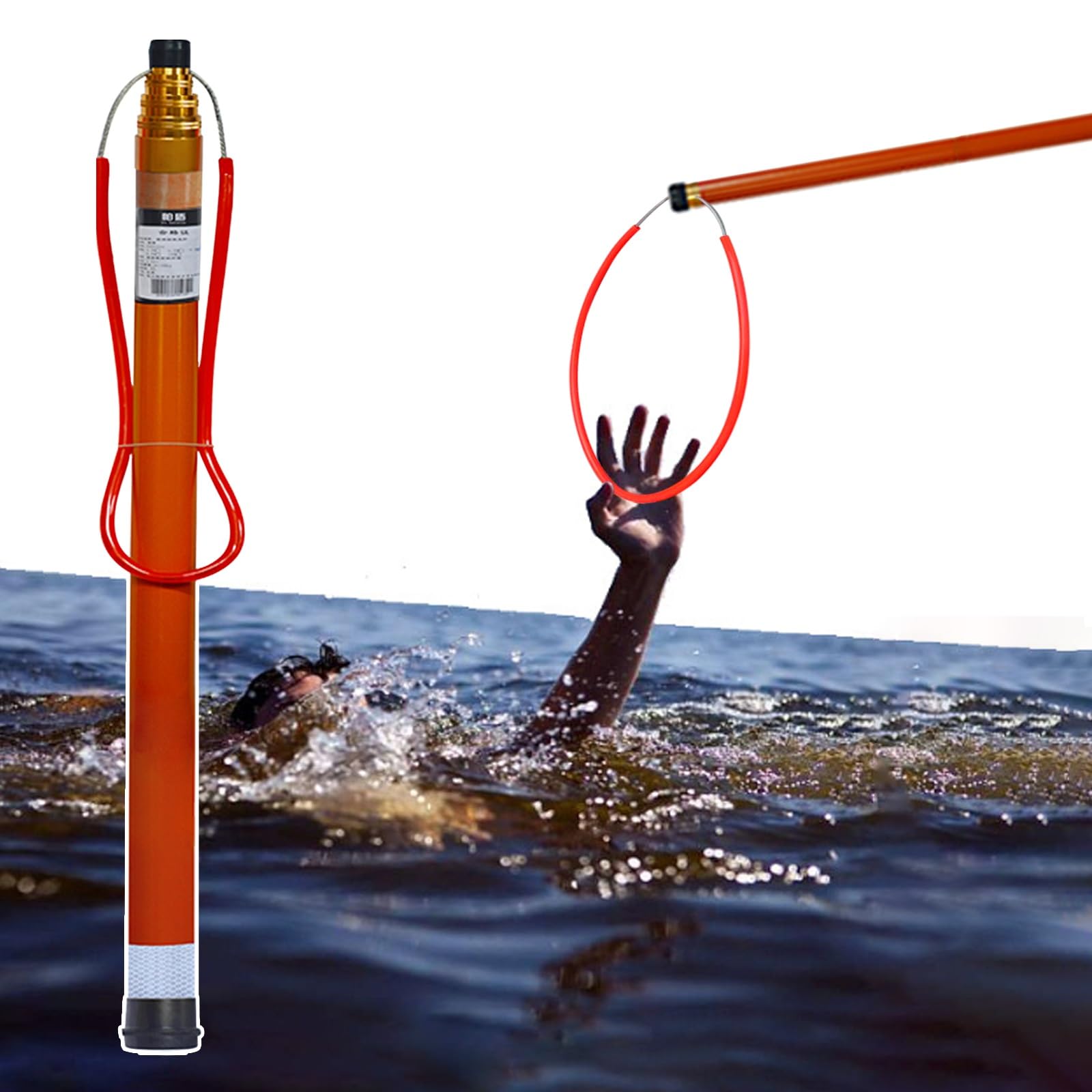 MSHGSKU Rescue Pool Pole,Adjustable Telescopic Swimming Pool Safety Pole Rope, Lifeguard Hook for Drowning Rescue, 14-20 Feet Emergency Rescue Ring for Boats, Water Parks, Yachts (Size: 550cm/216in