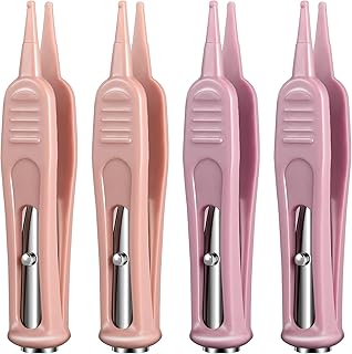 Azonee 4 Pieces Infant Nose Cleaning Tweezer With Led Light