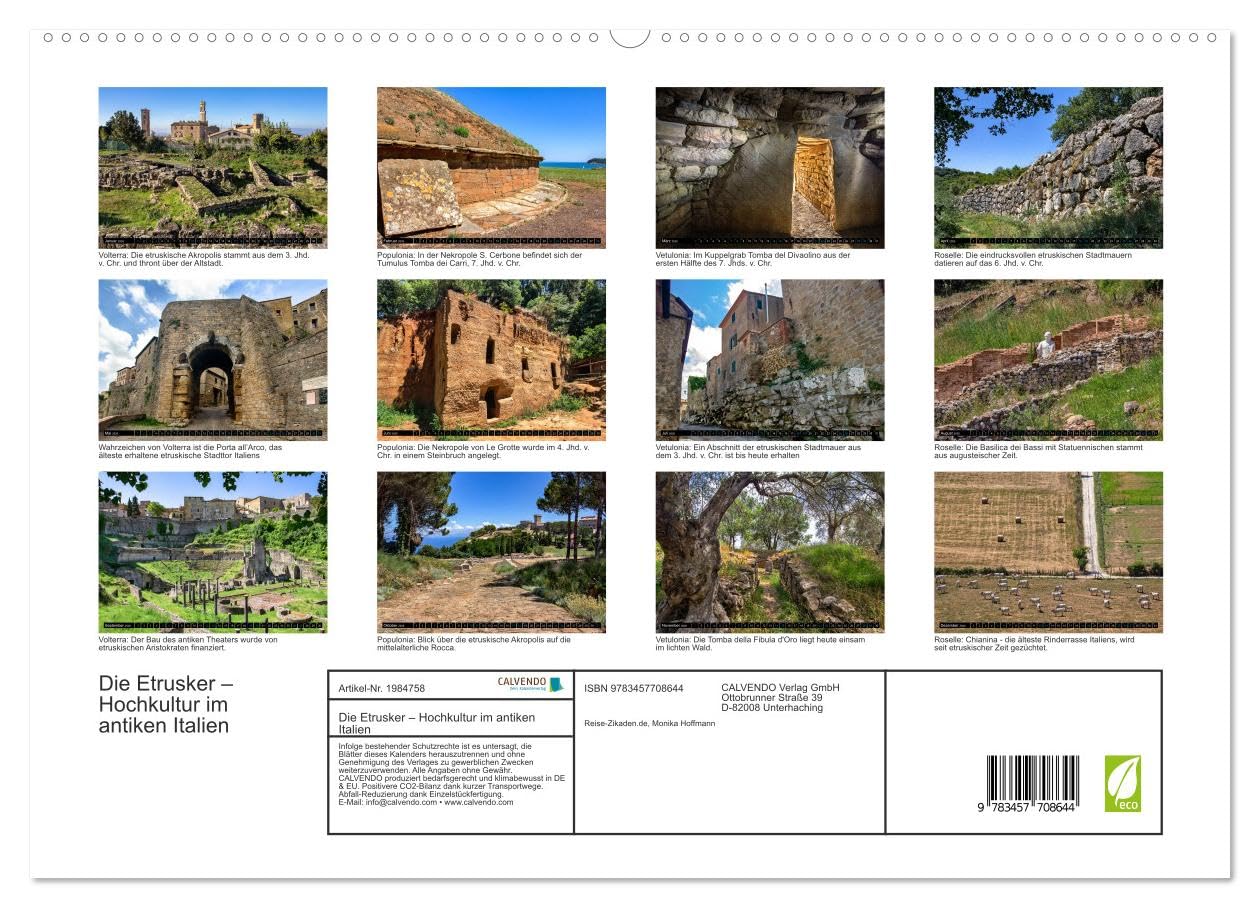 Die Etrusker – Hochkultur im antiken Italien (hochwertiger Premium Wandkalender 2026 DIN A2 quer), Kunstdruck in Hochglanz: Entdeckungsfahrten in der ... - Vetulonia - Roselle (CALVENDO Orte)