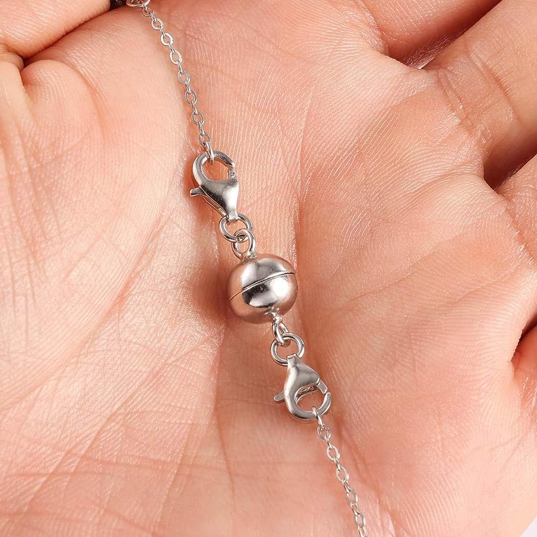 925er Silber Magnetverschlüsse - Doppel Karabiner Verschluss Für Halsketten Gold