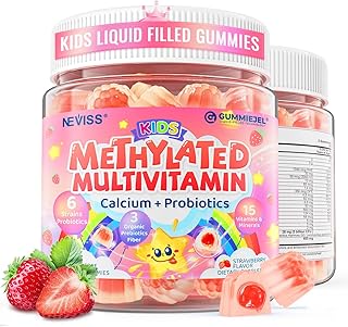 Kids Multivitamin Gummies + Calcium, Probiotics, Vitamin D3, C, Methylat...