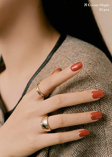 Miniatura 5 de ohora N Cream Maple - Tiras de uñas de gel semicuradas, funcionan con cualquier lámpara para uñas, de larga duración, incluye 2 almohadillas de