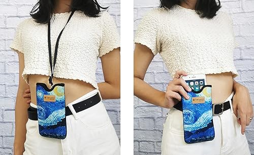 Miniatura 2 de Tainada Funda de transporte de neopreno a prueba de golpes para hombre y mujer, funda de transporte con cordón para el cuello, funda con lazo para