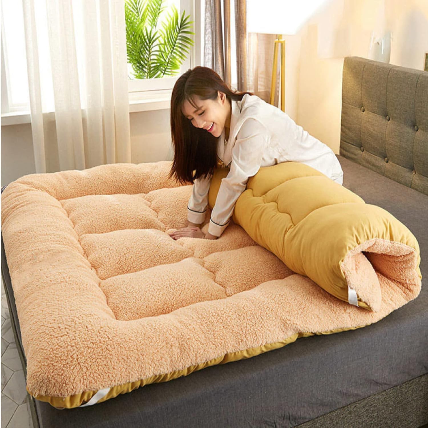 Materasso Futon Giapponese Pieghevole | Tatami Portatile Per Pavimento | Ideale Per Studenti E Ospiti - Foto 9
