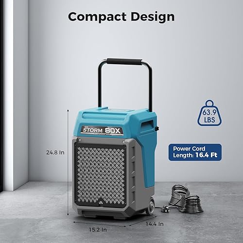 Miniatura 5 de ALORAIR Deshumidificador comercial LGR de 170 pintas con bomba y manguera de drenaje, hasta 2,100 pies cuadrados, deshumidificadores industriales