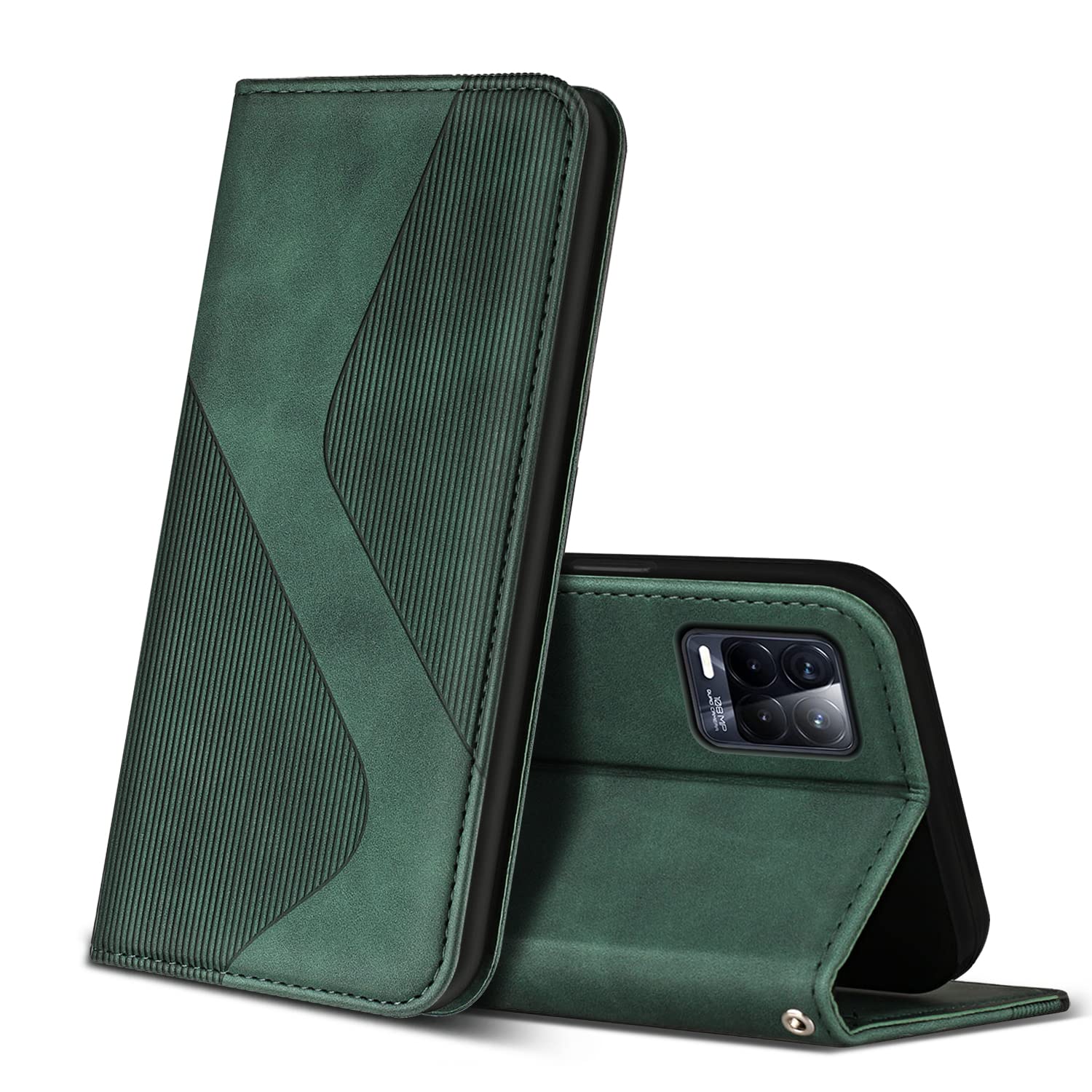 Fertuo Cover Realme 6i / Realme 5i / Realme 5 / Realme C3, Custodia Portafoglio Cover a Libro in Pelle Flip Case con Silicone Bumper, Fibbia Magnetica, Porta Carte, Kickstand, per Realme