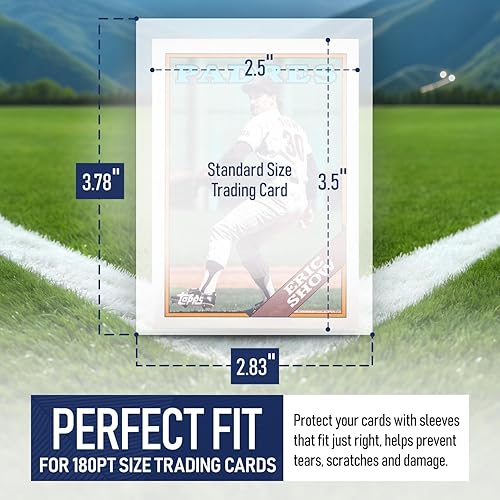 Vista 24 de Fundas de centavo prémium para tarjetas de intercambio, fundas suaves para tarjetas de béisbol, funda de plástico ultra transparente para tarjetas