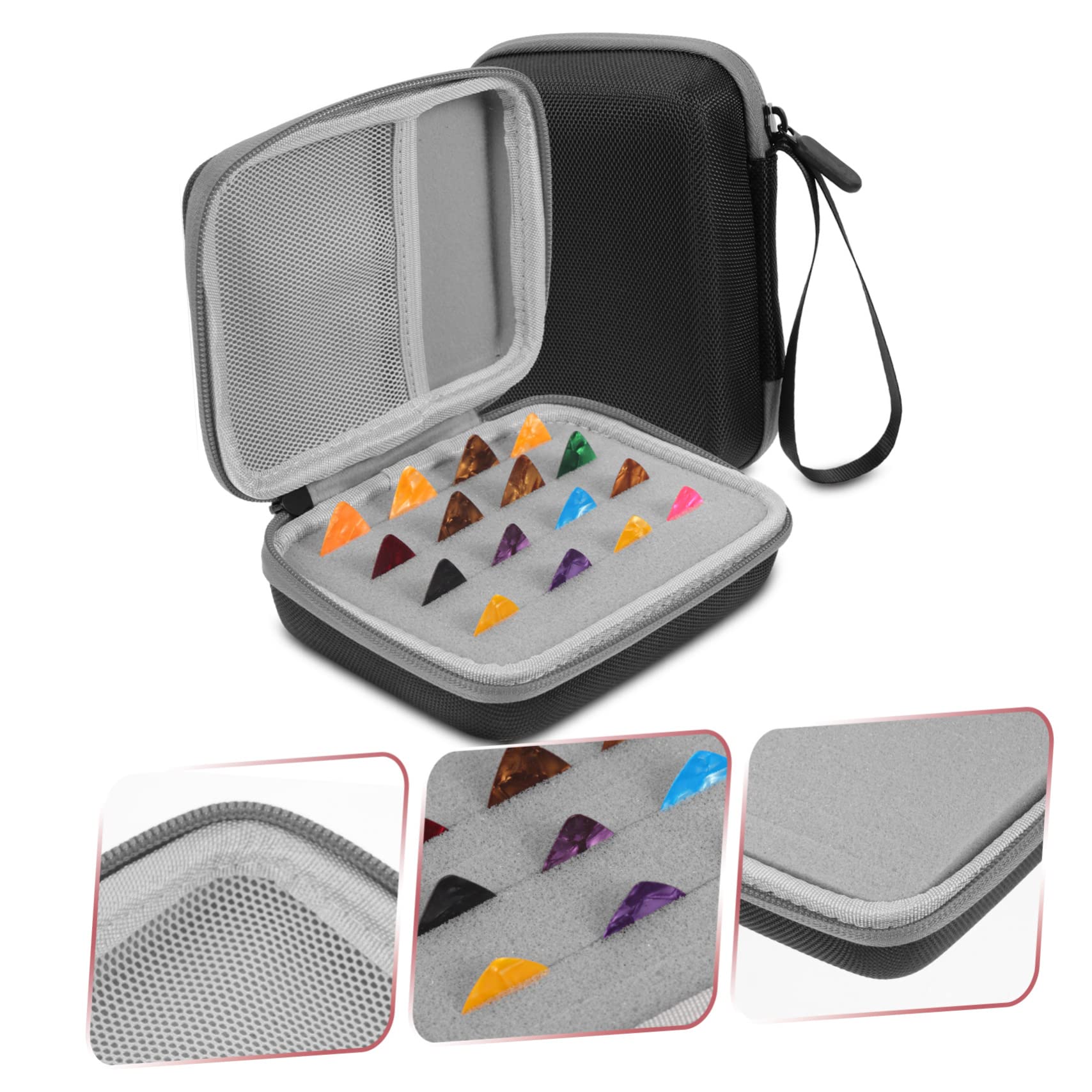 VICASKY 3juegos Estuche De Almacenamiento para Púas De Guitarra con Púas De Accesorios Prácticos para Guitarra Folk Color Aleatorio para Guardar y Pequeños Accesorios