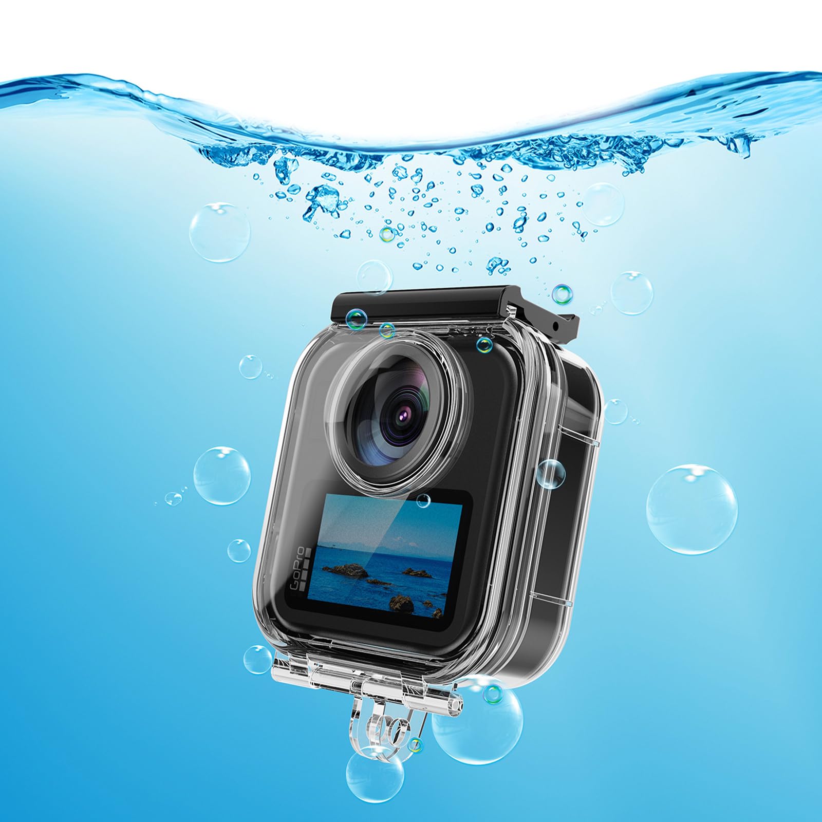 Boîtier étanche pour GoPro Max 2, 45M Boîtier de plongée Boîtier sous-Marin Boîtier de Protection Dive Case Accessoires pour GoPro Max 2
