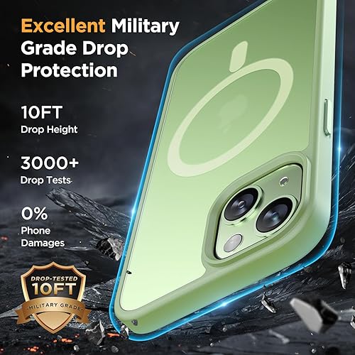 Miniatura 199 de Miracase - Funda magnética para iPhone 13 de 6.1 pulgadas (compatible con MagSafe) (con 2 protectores de pantalla), protección de grado militar