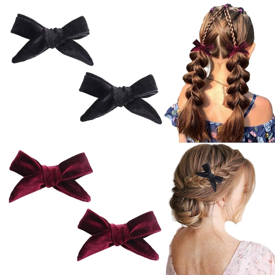 ベルベットダブルリボン ベビーヘアクリップ ヘアピン ヘアゴム ヘアアクセサリー ベルベットダブルリボン】ベビーヘアクリップ ヘアゴム