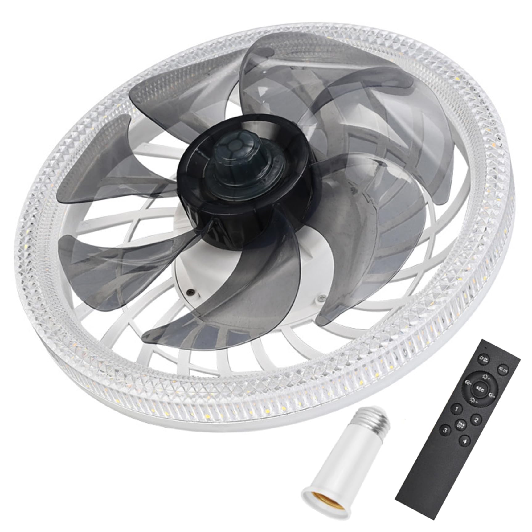 Ventilador de techo con luces led regulables y mando a distancia para un descanso fresco en dormitorio
