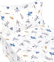 Vista 12 de J-pinno Cars Vehicles Digger - Juego de sábanas para niños pequeños, 100 % algodón, 3 piezas, de dibujos animados, sábana encimera y funda