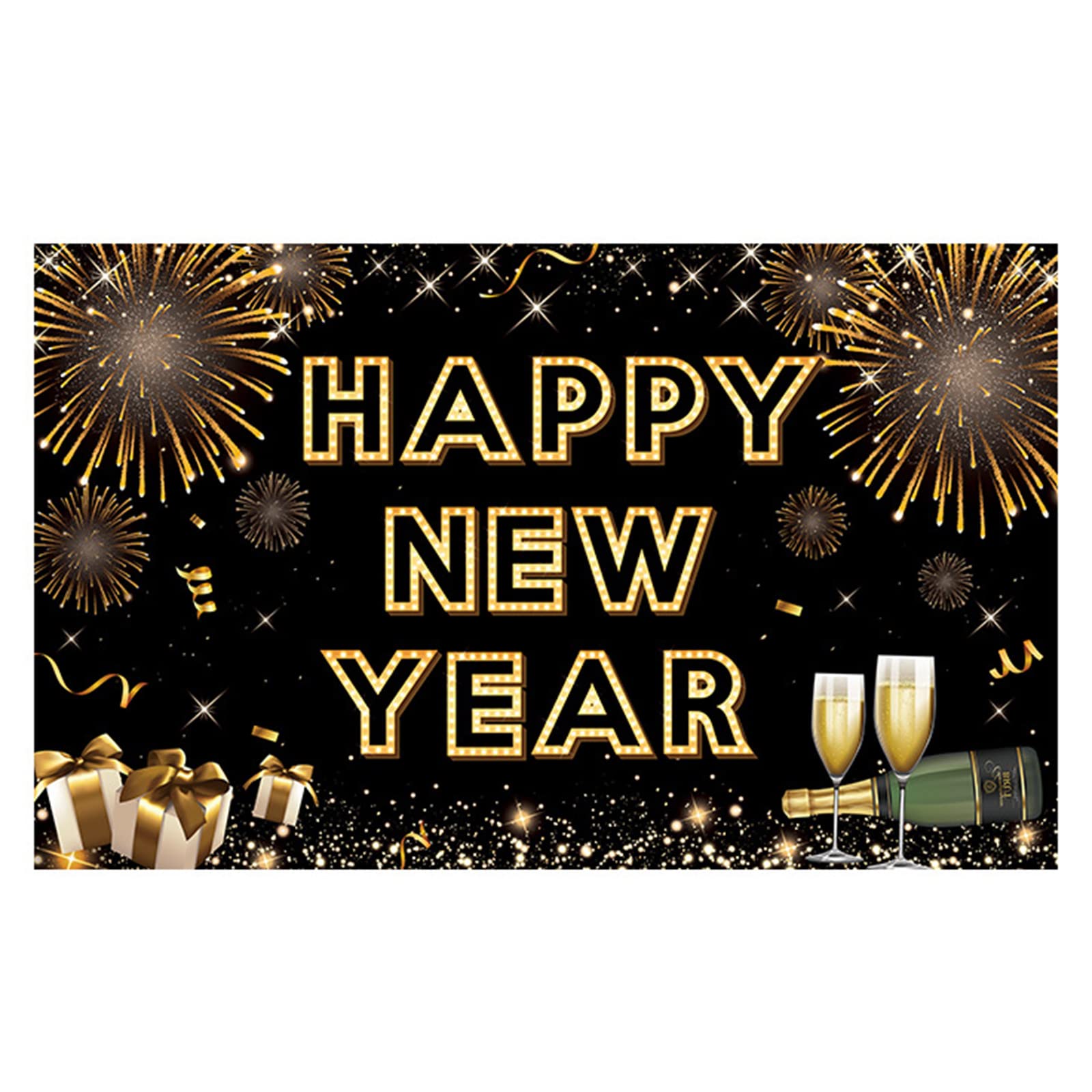 Tsophreniq New Year Backdrops Fabric Poster with Pattern Background Photo Props Happy Decoration Happy Photography