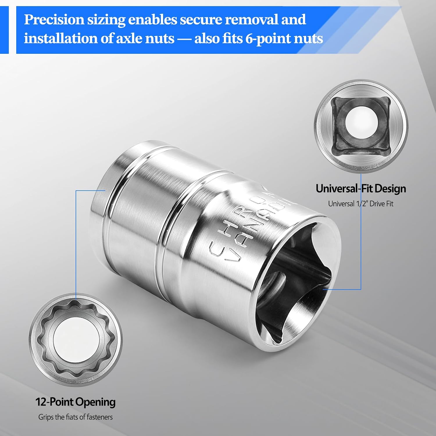 2 Pcs 1/2" Drive 27mm Shallow Impact Socket
