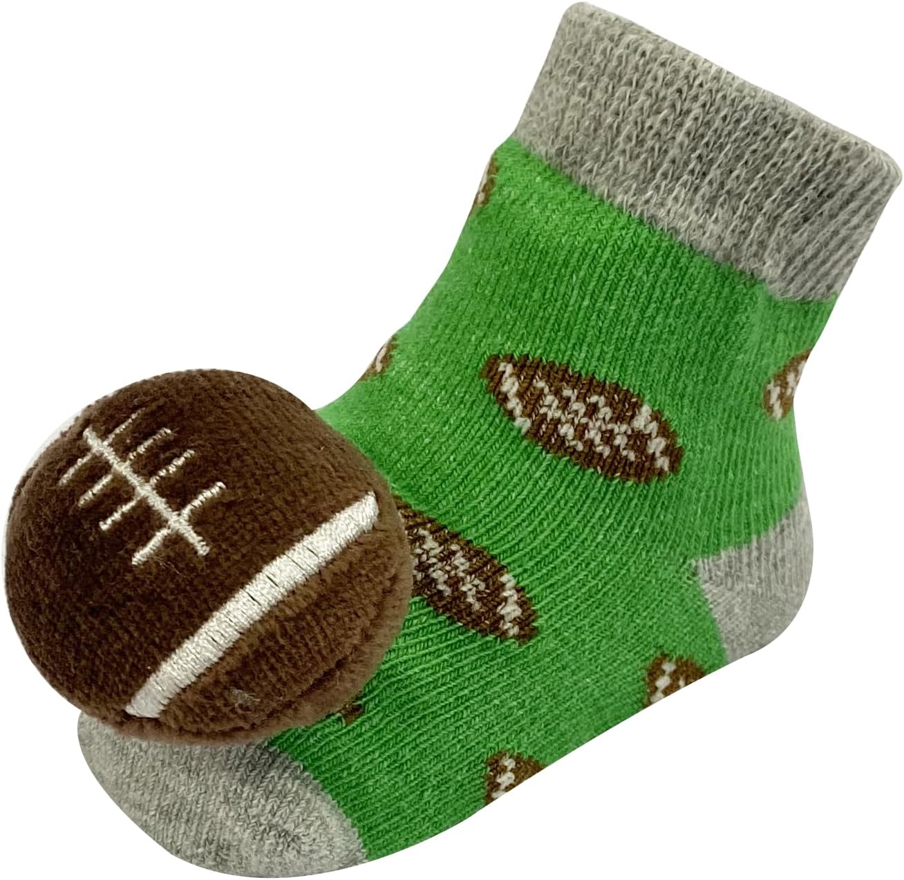 PUPPET Baby Boy Rattle Socks for 0-6 Months Sports Set Baseball Rugby Basketball image 3