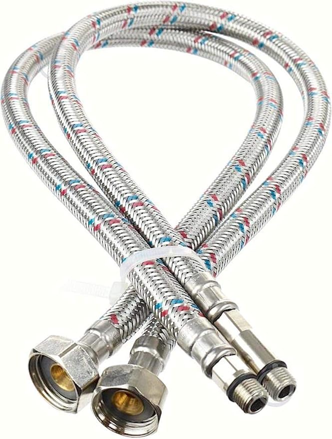 Royal Apex Tap Connector Flexi Pipes 2Pcs Singlehead Hose, highpressure Explosionproof Single