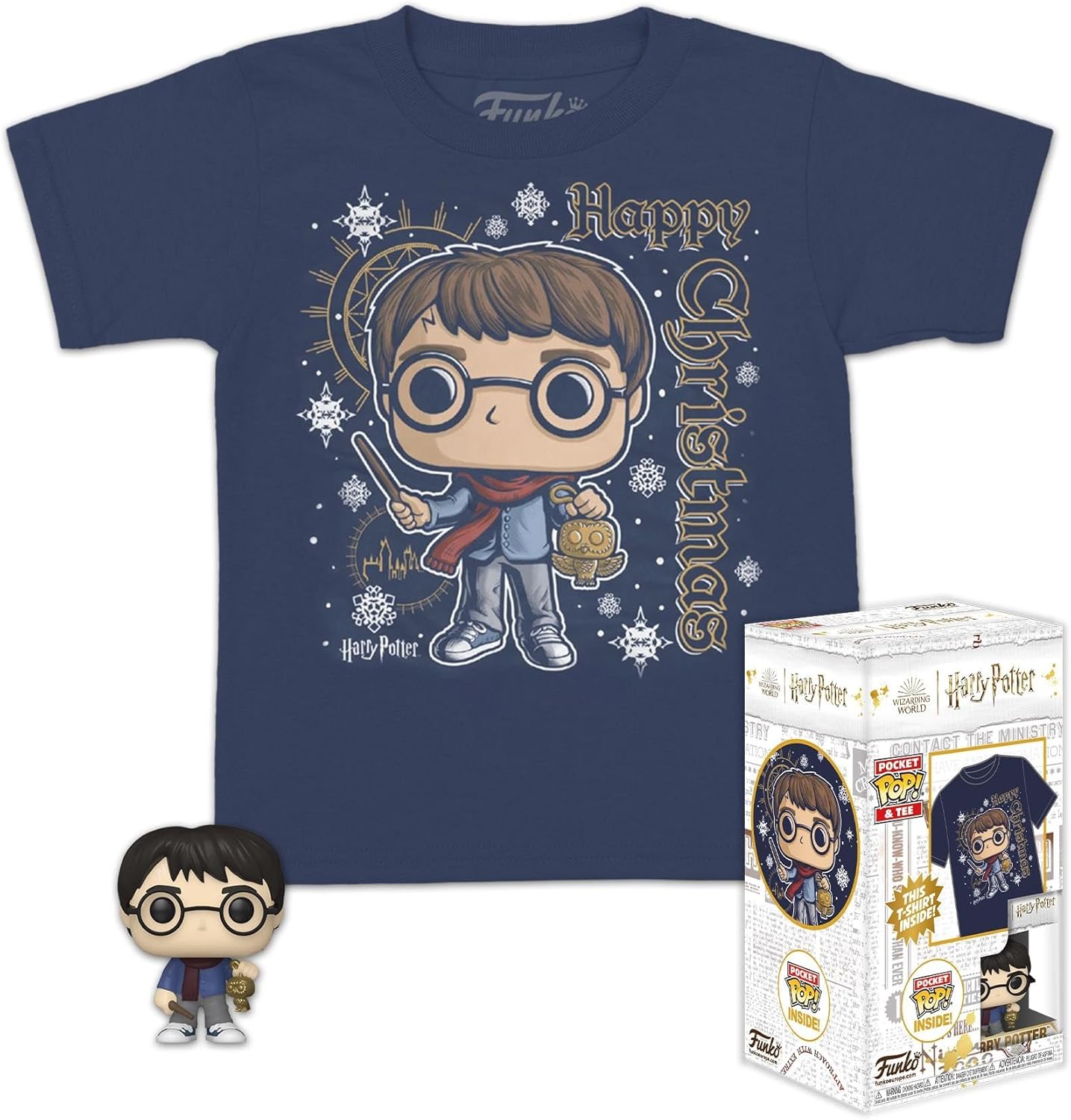 Funko Pocket Pop! & Tee: Harry Potter - Holiday Harry - Kids M