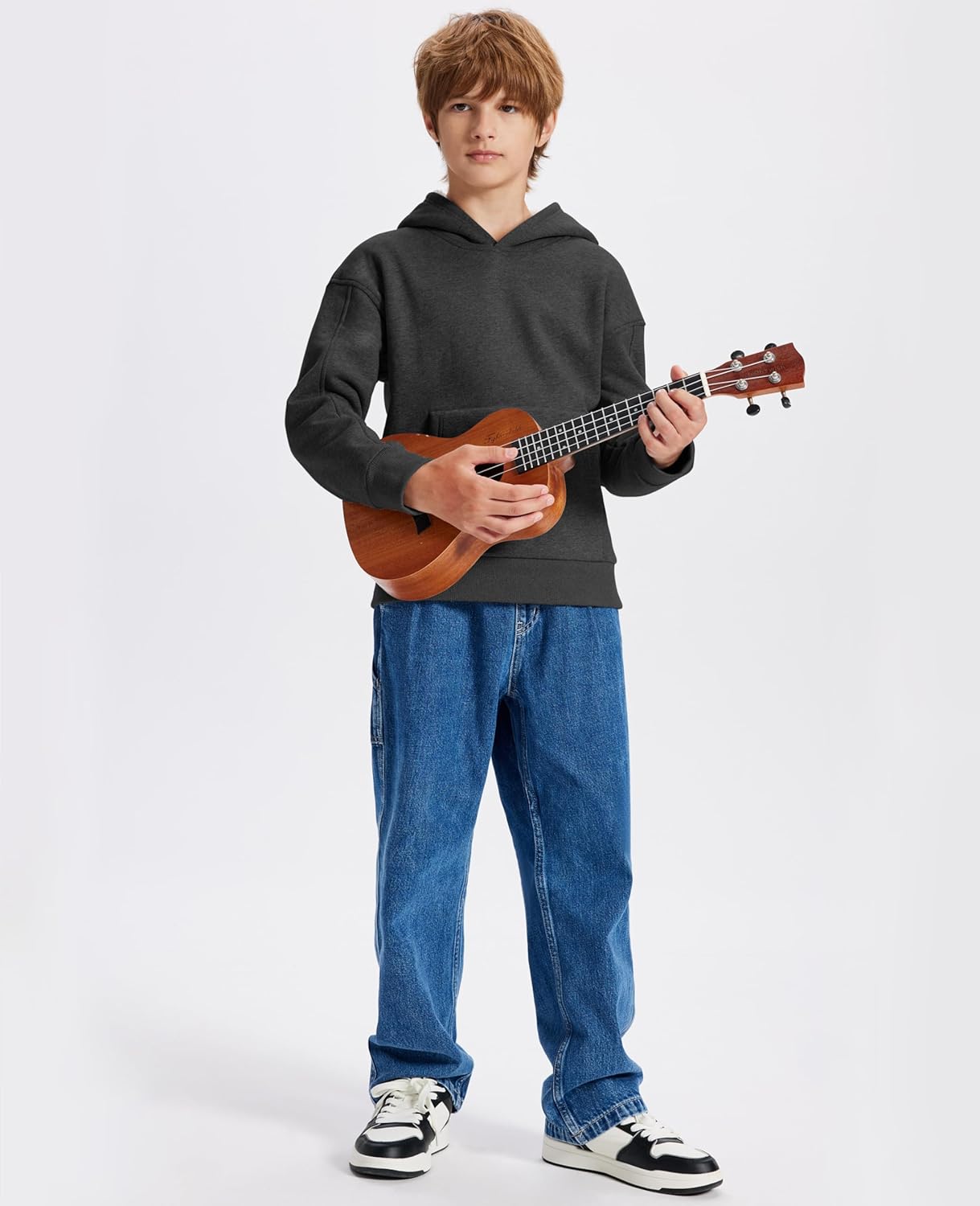 Boys Fleece Lined Hoodie Kids Warm Winter Pullover Hoodies Casual Athletic Sweatshirts With Kangroo Pocket - Image 3