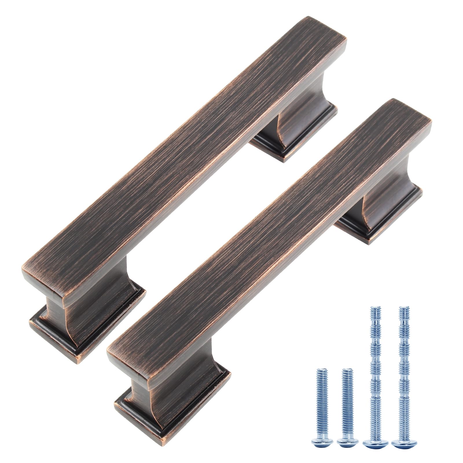 Waziaqoc 10 Pack Oil Rubbed Bronze 3 Inch (76mm) Hole Centers Kitchen Cabinet Pulls, Kitchen Handles Hardware for Cabinets Cupboard Handles Drawer Pulls