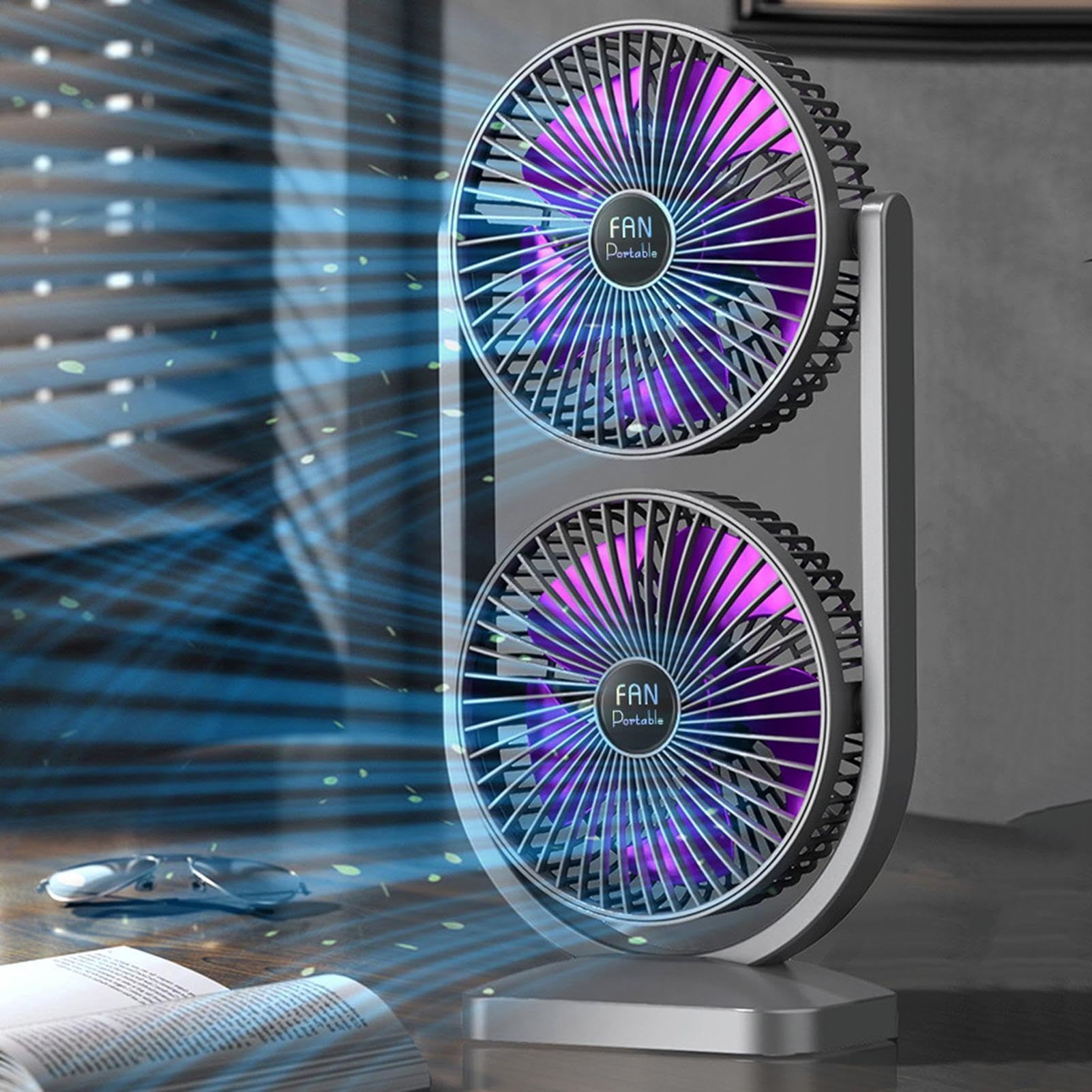 Ventilatore da scrivania Rotazione angolare portatile ricaricabile