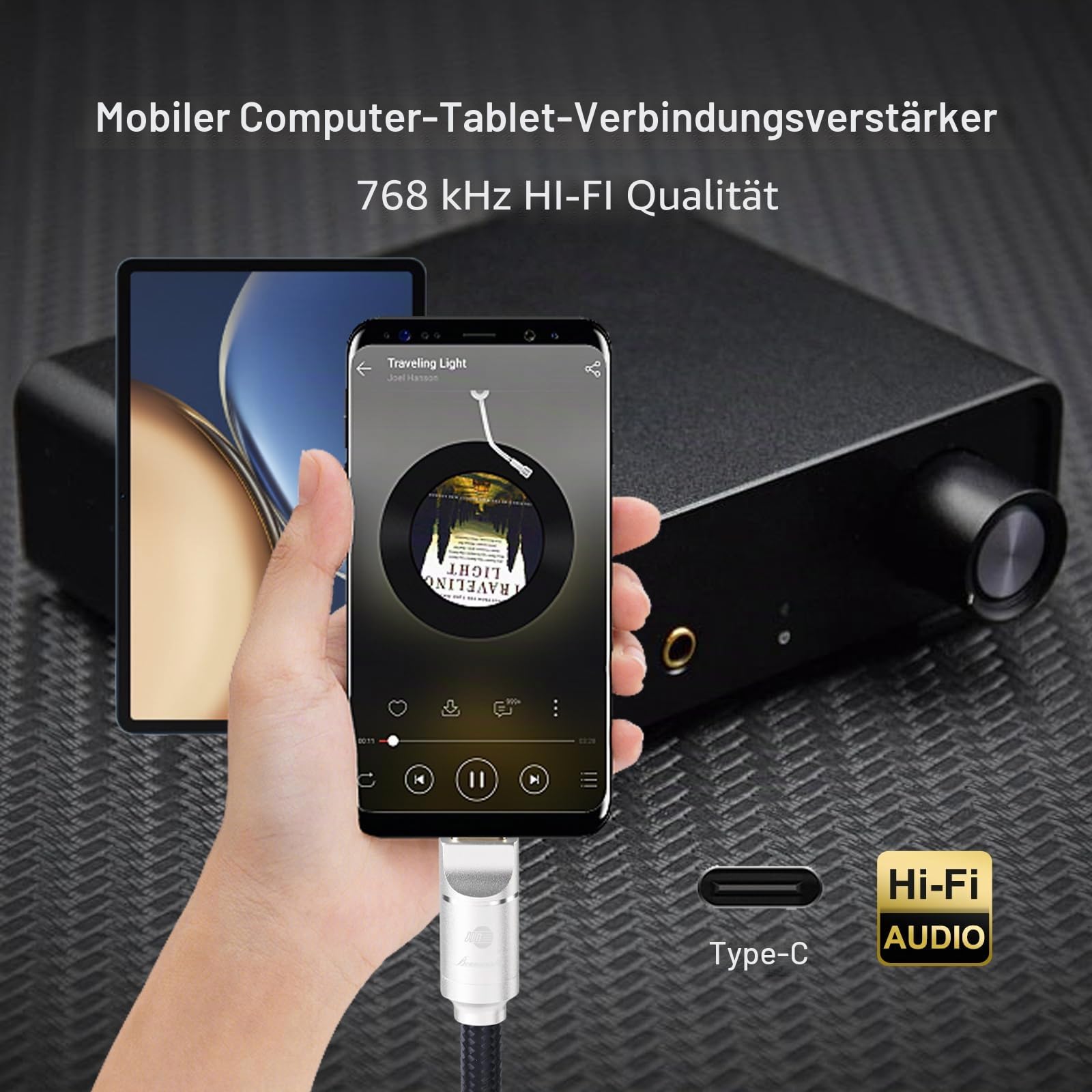 BOAACOUSTIC JIB USB C Audio Kabel USB C Datenkabel Drucker 2.0 High end Audiophiles Typ C zu Typ C Scannerkabel OTG Druckerkabel Hochgeschwindigkeits-DAC Decoder Kabel 3M