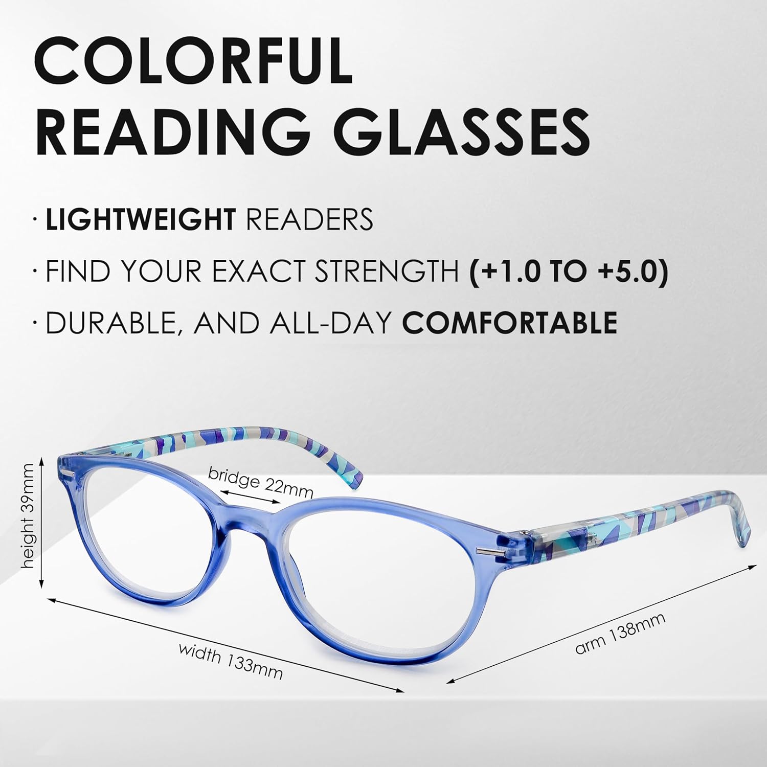 HEEYYOK 1.5 Round Reading Glasses For Women,Readers Womens For Small Face Spring Hinges, Ladies Colorful Eyeglasses 4 Pack - Image 5