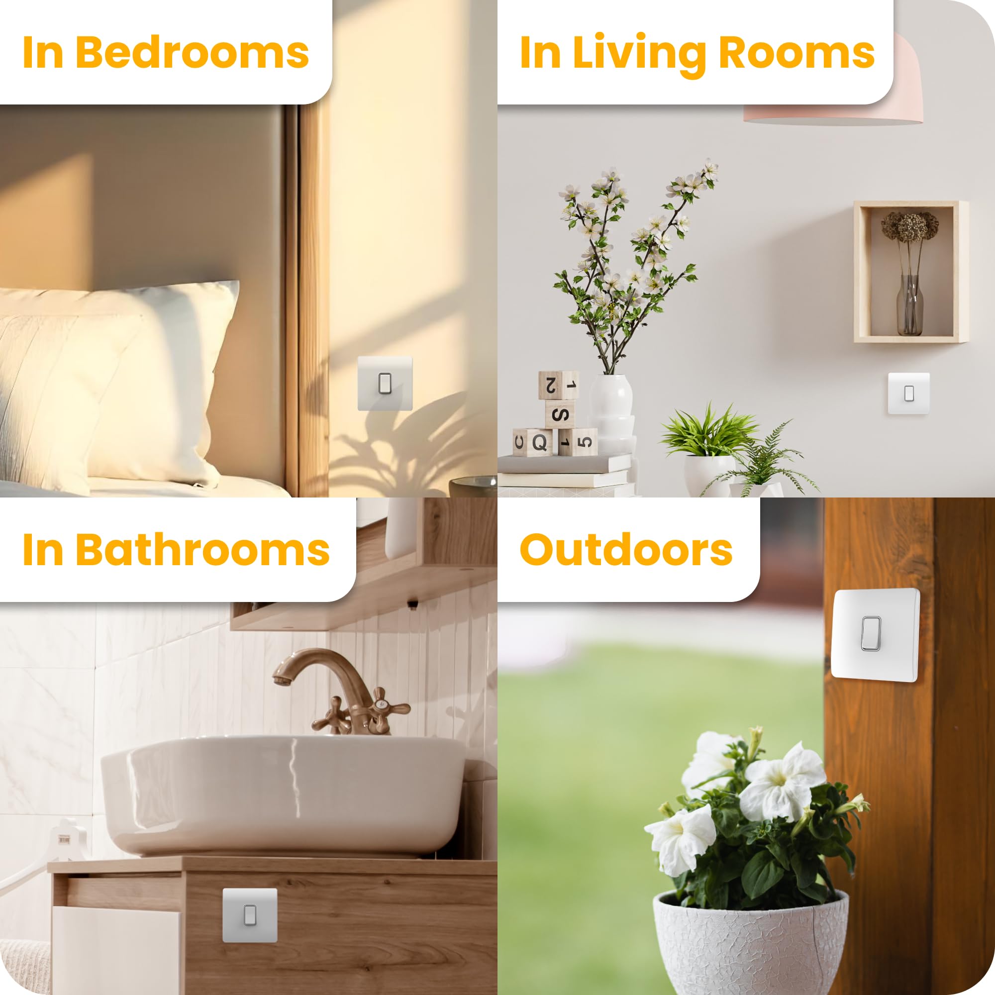 Kinetic grid-compatible Smart Switch and Smart Switch Module with Wifi kit, White, Kit: 1-pack switch and receiver with Wifi - Image 3
