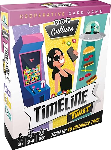 Timeline Twist Pop Culture Edition - ¡Prueba tu conocimiento cronológico! Juego de trivia cooperativo, divertido juego familiar para niños y