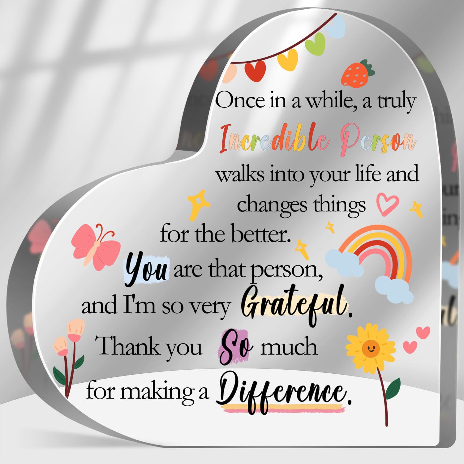 Thank You Gifts for Sister Friends BFF Bestie, Friendship Appreciation Gifts, Inspirational Quote Gifts for Women Men, Cute Motivational Friendship Office Desk Decor