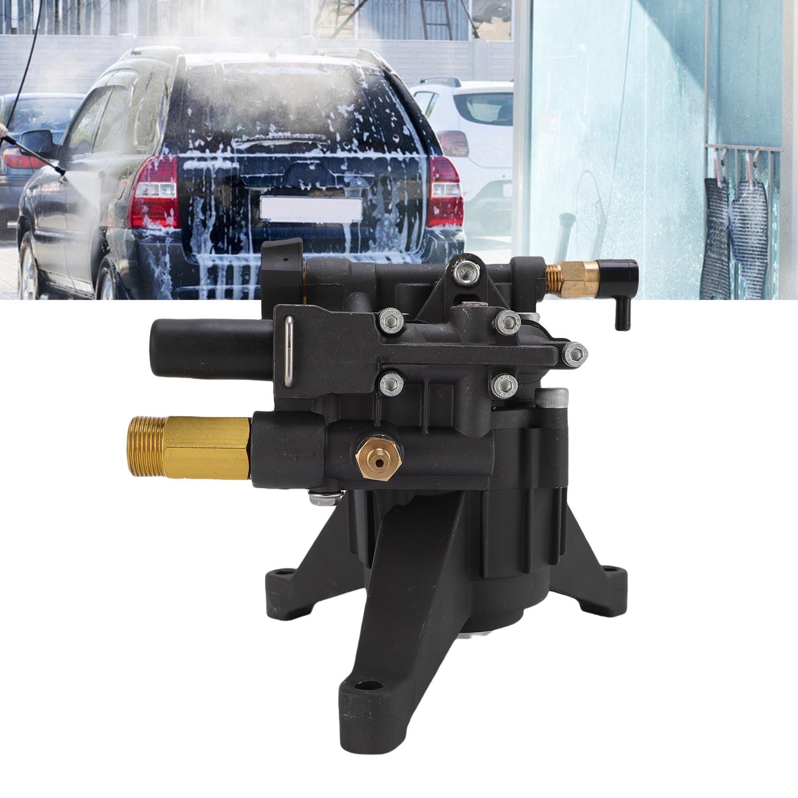 Hyuduo Pompa della Rondella Ad Alta Pressione 3000 Psi 2,4 Gpm Pompa dello Stanger Orizzontale con Doppio di Tenuta per Sostituzione del Motore Dell'albero 3/4 Pollici