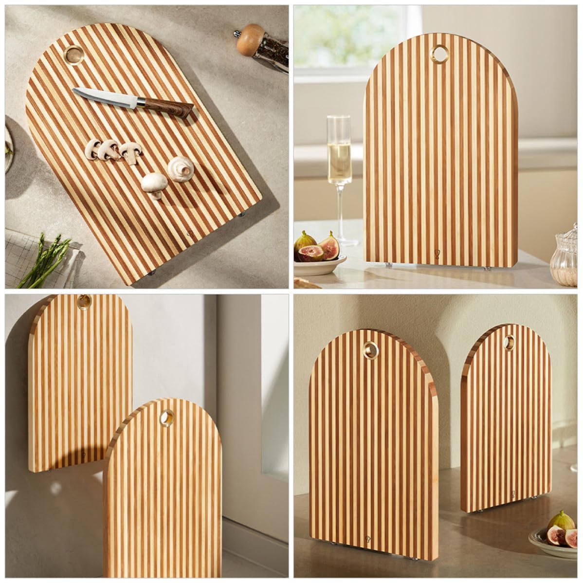 IMIKEYA Tagliere da Cucina per Preparazione di Verdure in Legno Multifunzionale Superficie Piatta Antiscivolo e Uso Domestico in Cucina