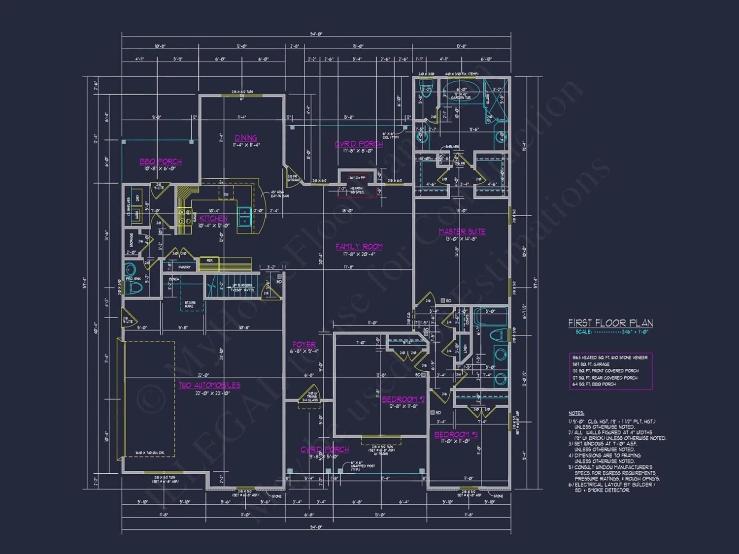 8-1969 House Plan -Modern Farmhouse Home Plan - 3-Bed, 2-Bath, 2,050 SF