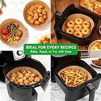 Vista 8 de BYKITCHEN 300 forros desechables para freidora de aire Ninja AF141 5QT Pro AF181 6.5QT, Chefman 6 cuartos de galón, Cosori 6QT y otras freidora