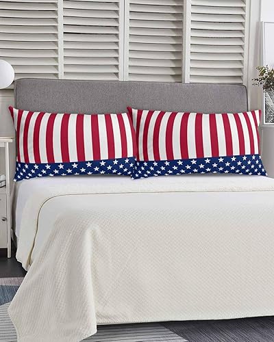 Miniatura 5 de Fundas de almohada tamaño King del 4 de julio, fundas de almohada suaves para cama, fundas de almohada decorativas de lujo, funda de cojín lumbar de