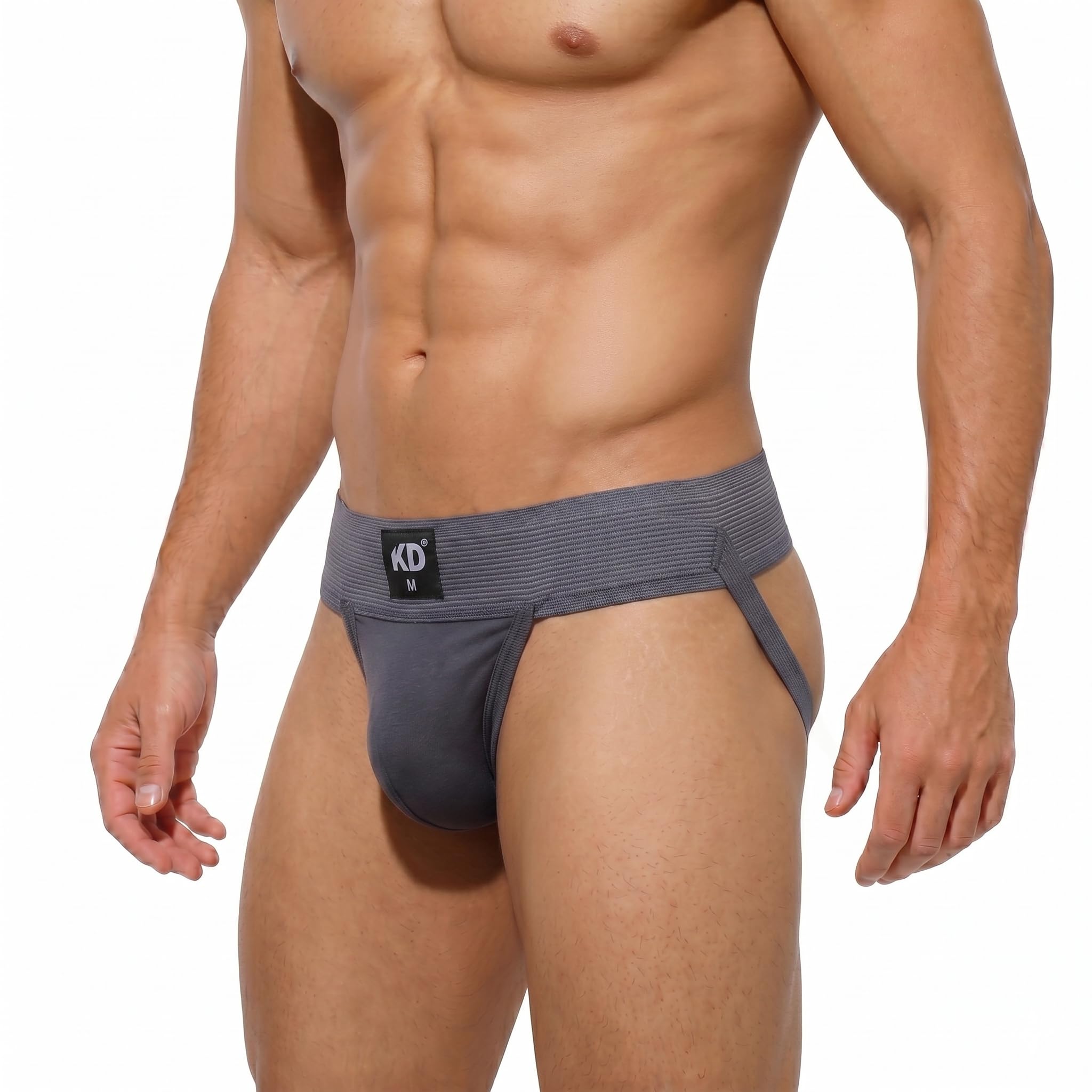 KD Willmax Organic Cotton Jockstrap Gym Supporter – 3” Waistband, Soft & Durable (Grey Pack 1, 3X-Large)